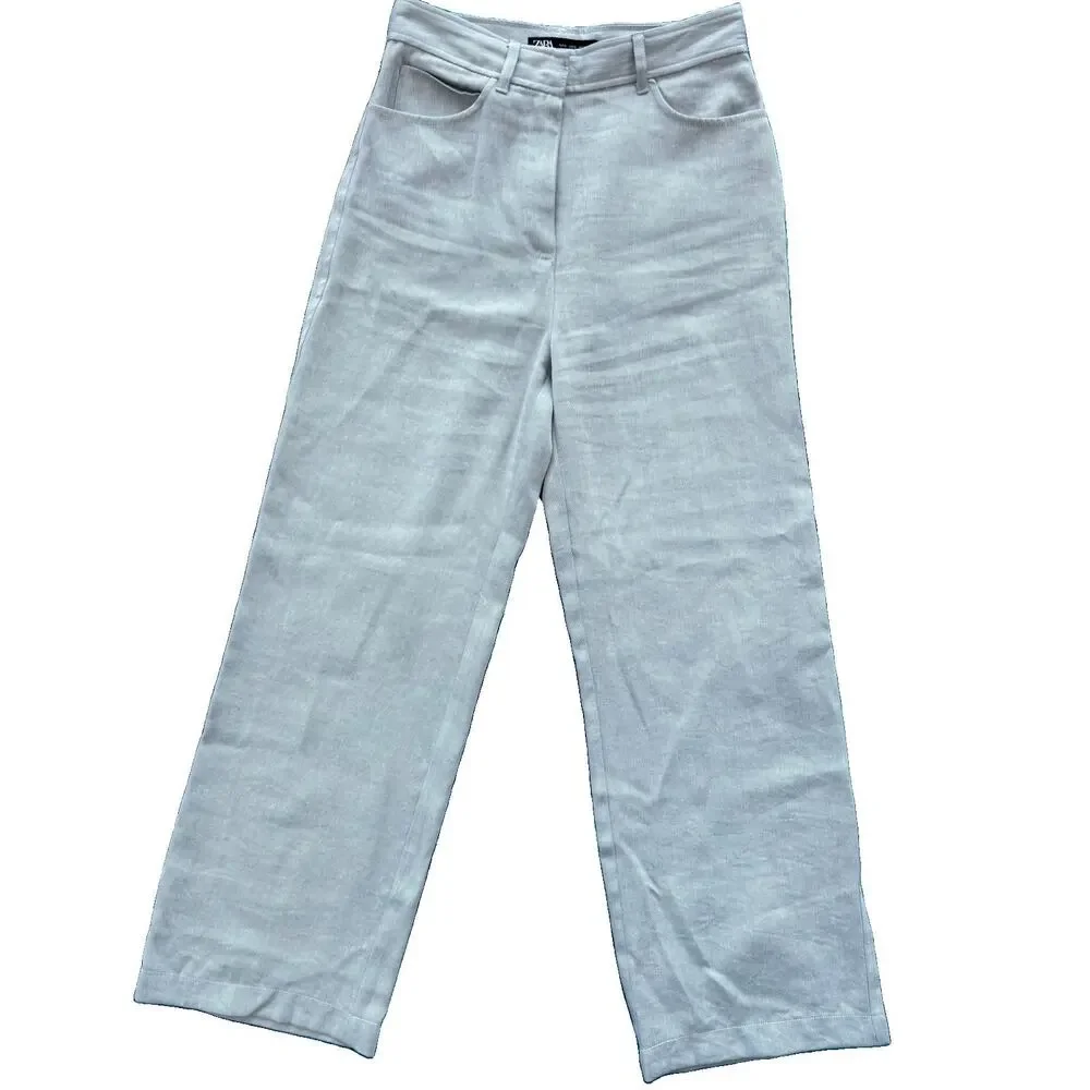 Zara Chambray-inspired Summer Soft Pants Women’s Size Small Trouser